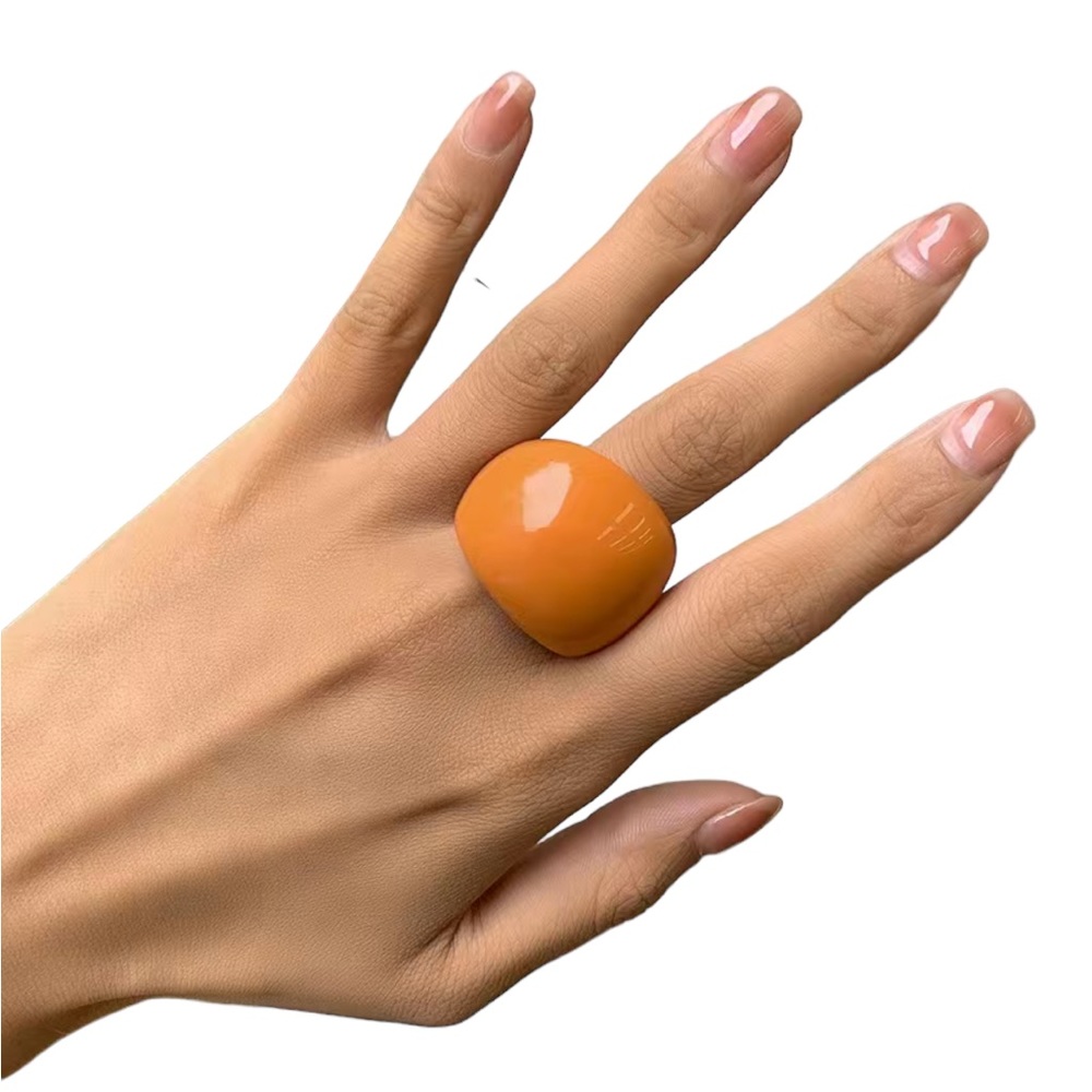 Resin Orange Chunky Ring